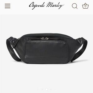 Black Leather waist / crossbody bag